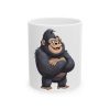 Cartoon Gorilla with Arms Crossed Ceramic Mug - Coffee Cup for Animal Lovers