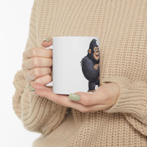 Cartoon Gorilla with Arms Crossed Ceramic Mug - Coffee Cup for Animal Lovers - Image 6