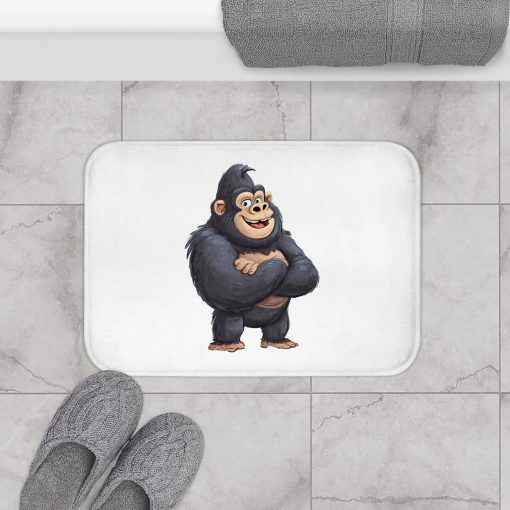 Cartoon Gorilla with Arms Crossed Bath Mat - Fun Bathroom Decor - Image 4