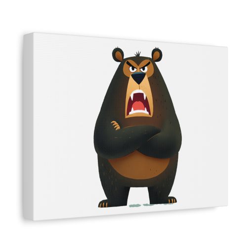Angry Bear Canvas Print, Cartoon Wall Art, Fun Home Decor - Image 2