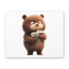 Cute Bear with Flowers Canvas Art, Nursery Wall Decor