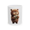 Cute Bear Holding Flowers Ceramic Mug