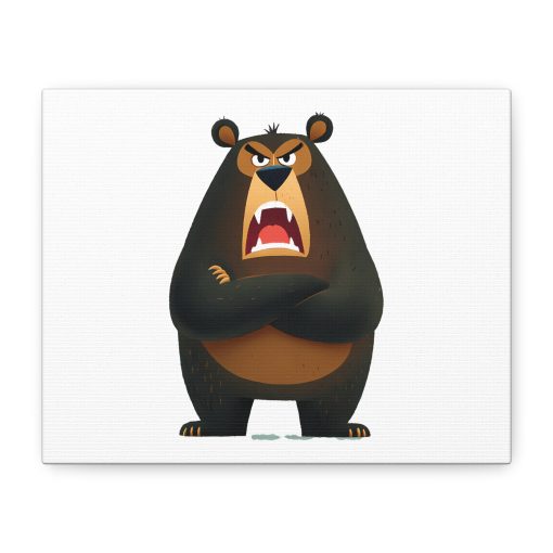 Angry Bear Canvas Print, Cartoon Wall Art, Fun Home Decor - Image 5