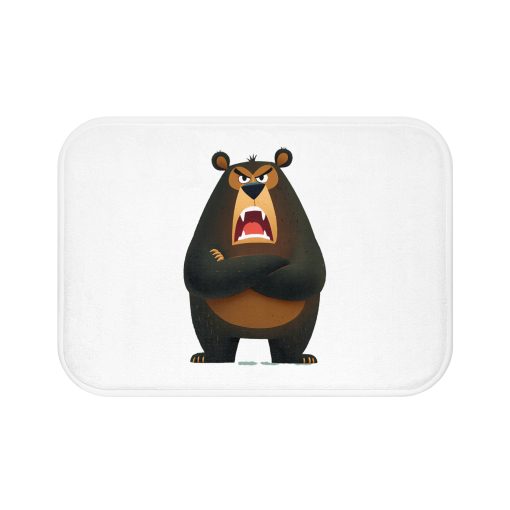 Angry Bear Bath Mat, Animal Decor, Cute Shower Mat