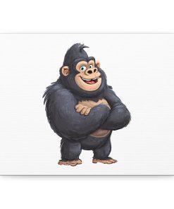 Cartoon Gorilla with Arms Crossed Canvas Art