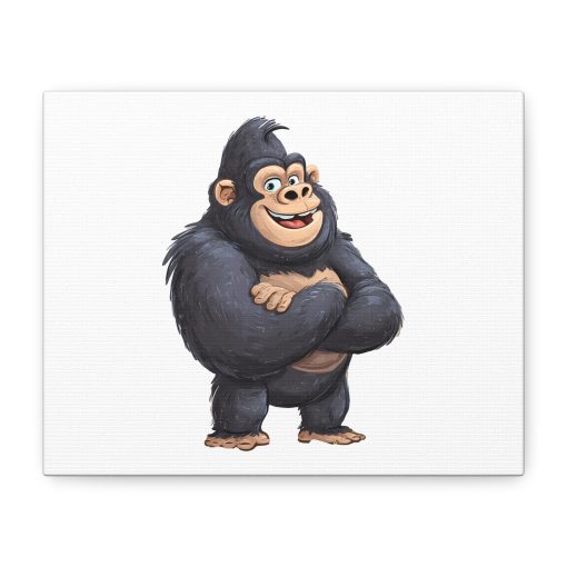 Cartoon Gorilla with Arms Crossed Canvas Art